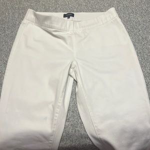 Pull on ankle white pants